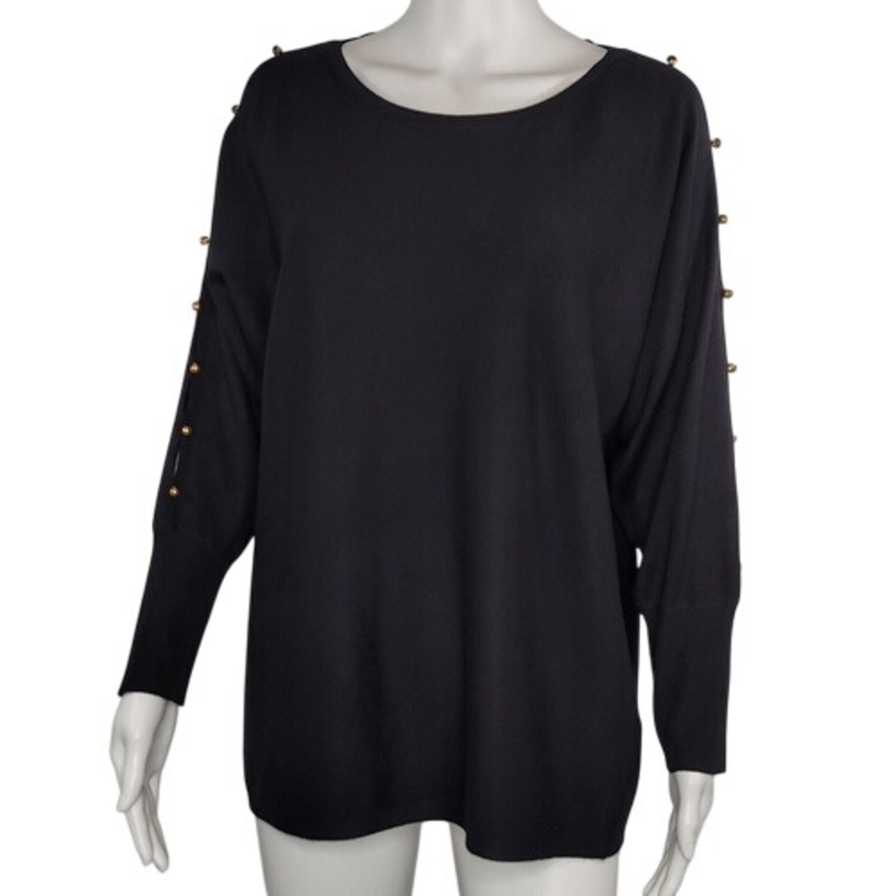 Cable &‎ Gauge Black Dolman Sleeve Sweater